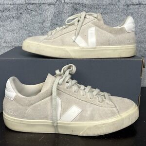 VEJA Low Top White Leather Casual Sneaker Shoes Lace up Men's Size 8.5 US T2 B